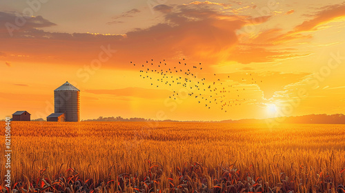 corn field golden hour with silo in background simple illustrative style --ar 16 9 --style raw --stylize 200 Job ID  9c9c2ea4-059f-4a72-96f4-3104c0580a06