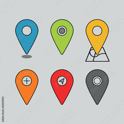 Pack de iconos de localización Ubicación Gps Vector