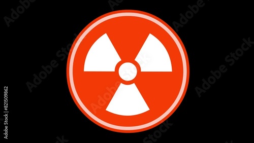 video animation icon alert radioactive risk, on a transparent background with alpha channel set to zero photo