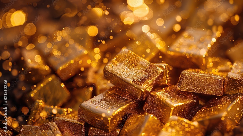 A magnificent pile of gold bars bunglon A magnificent pile of gold bars bunglon