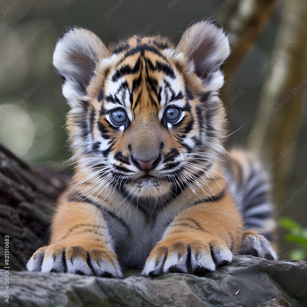 Fototapeta premium tiger cub in nature
