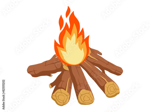 Firewood Flame Element Illustration