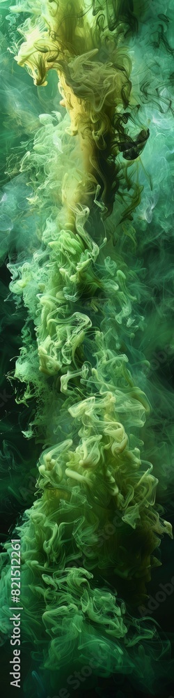Green smoke and fog swirling ominously. Green smoke and fog swirling ominously.