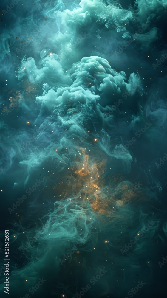 Fototapeta premium Green smoke and fog swirling ominously. 