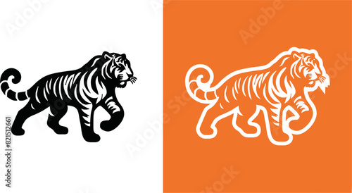 simple minimalist tiger head wild animal logo vector illustration template design