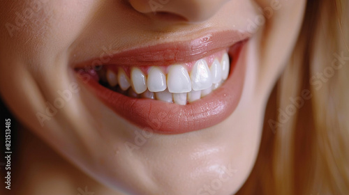 Dental care - Beautiful smile of healthy woman  teeth  oral hygiene  dentistry