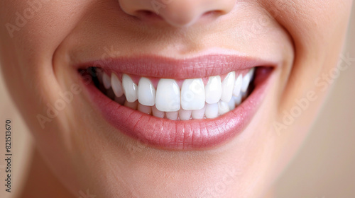 Dental care - Beautiful smile of healthy woman  teeth  oral hygiene  dentistry