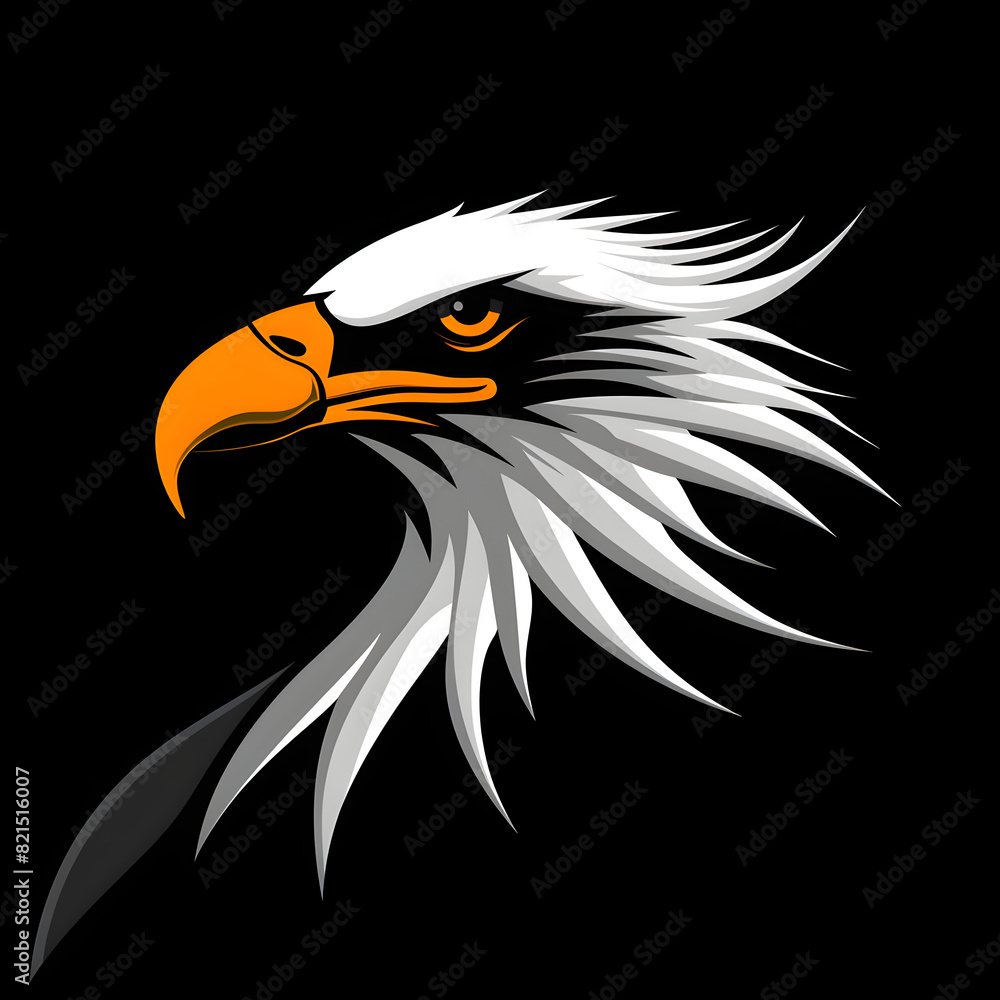 Obraz premium American eagle with black background