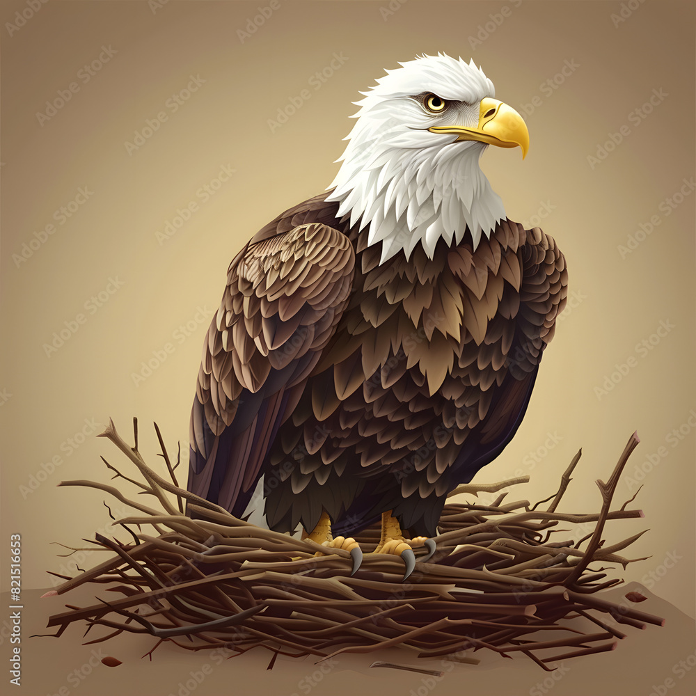 Obraz premium bald eagle in the nest