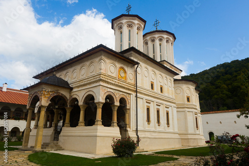 View of church of Saints Constantine and Helena at Horezu Monastery, Romania photo