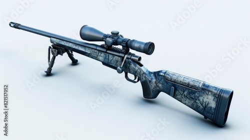 sniper rifle on white background in high resolution and high quality photo