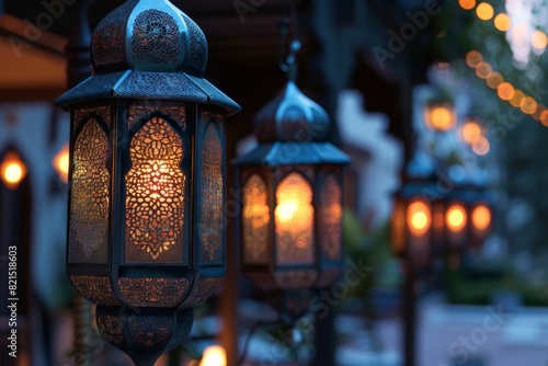 Islamic Lantern lights Ramadan Background