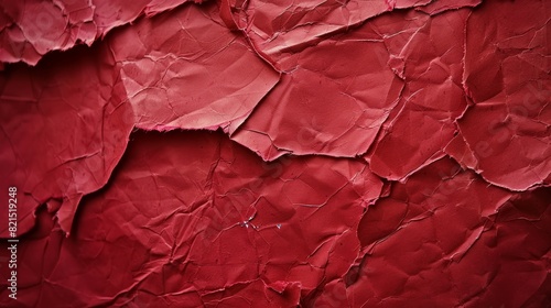 Wallpaper Mural Tattered red paper with numerous tears and rips. Fragmented memories concept Torontodigital.ca