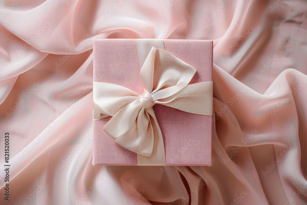 Minimalist pink gift box with simple ribbon showcasing elegant and understated design Minimalist pink gift box with simple ribbon showcasing elegant and understated design