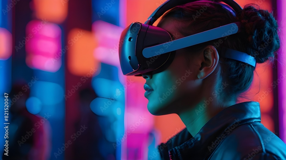 A Person Observing Something through vr set A Person Observing Something through vr set