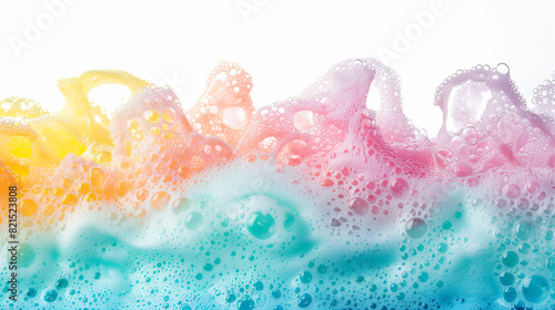abstract watercolor background with bubbles isolated on white 
