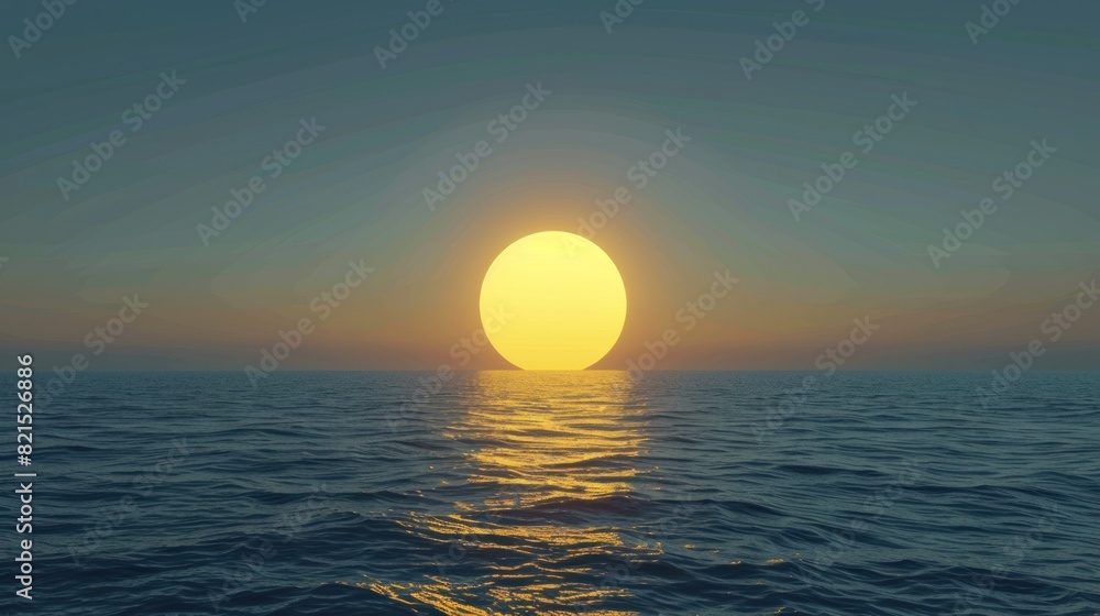 moon over a sea or ocean at night, midnight moon over a sea or ocean at night, midnight