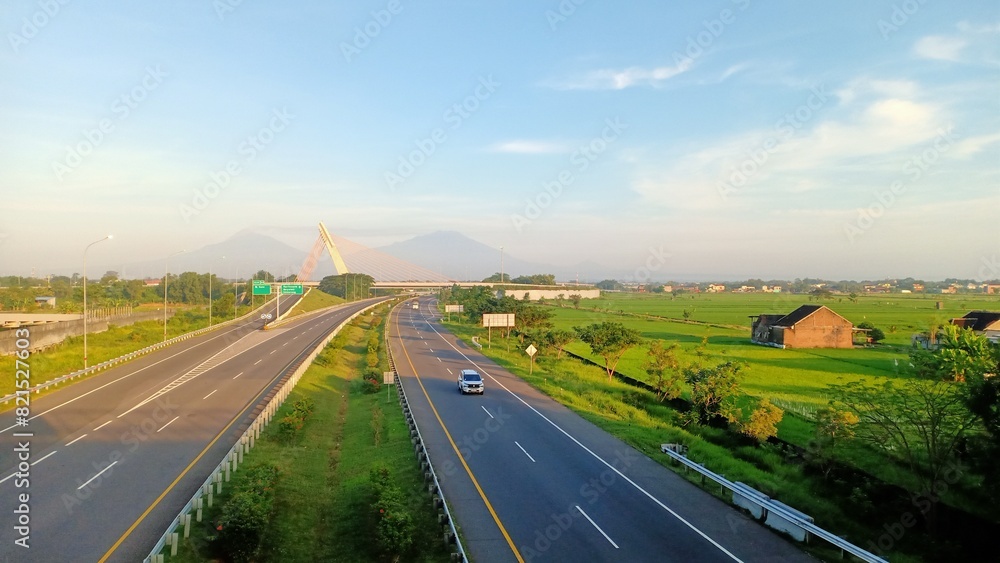 surakarta freeway in the morning surakarta freeway in the morning