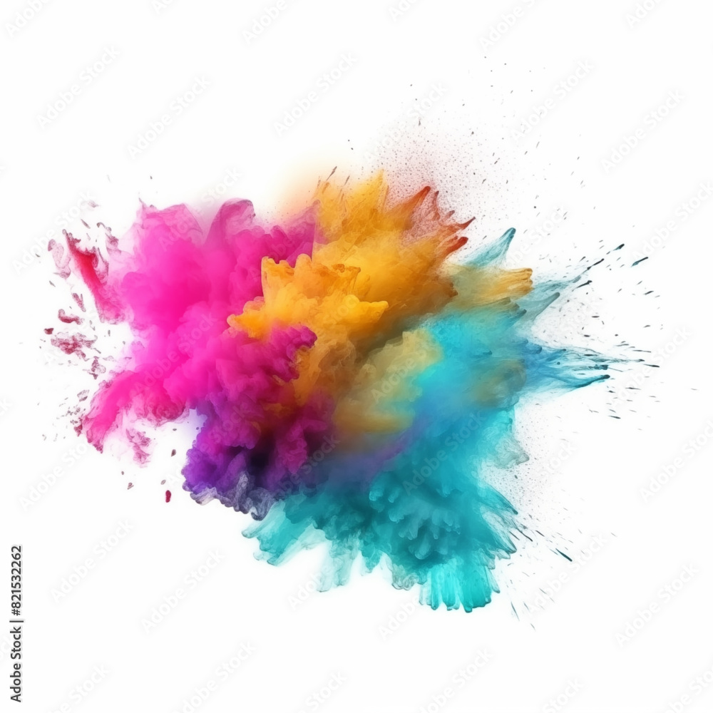 Fototapeta premium abstract powder splatted background. Colorful powder explosion on white background.