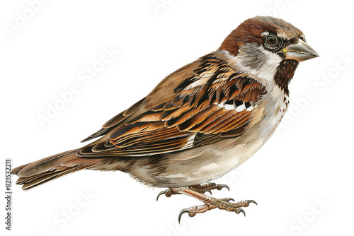 Sparrow vintage drawing illustration artwork