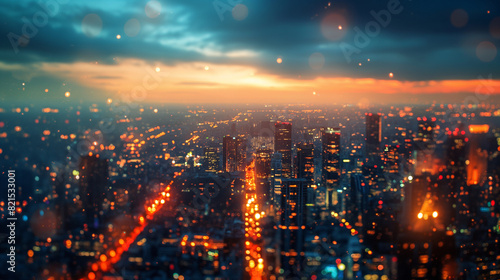 Wallpaper Mural Panning of city lights view from high. Torontodigital.ca