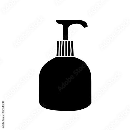 Antiseptic disinfectant bottle black hand drawn icon