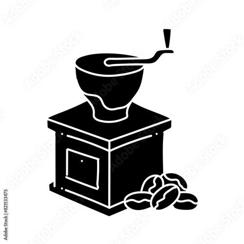 Coffee grinder tool black hand drawn icon