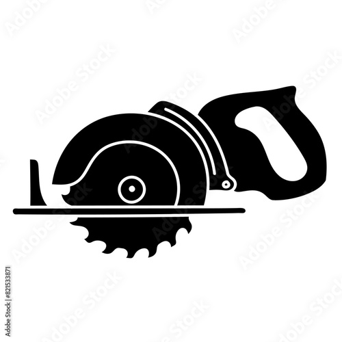 Electric circular saw black hand drawn icon