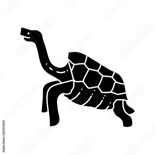 Galapagos giant tortoise black hand drawn icon