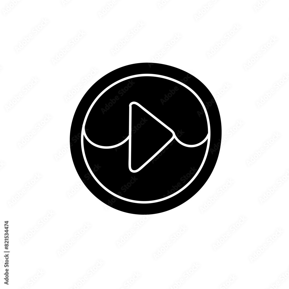 Video player black hand drawn icon Video player black hand drawn icon