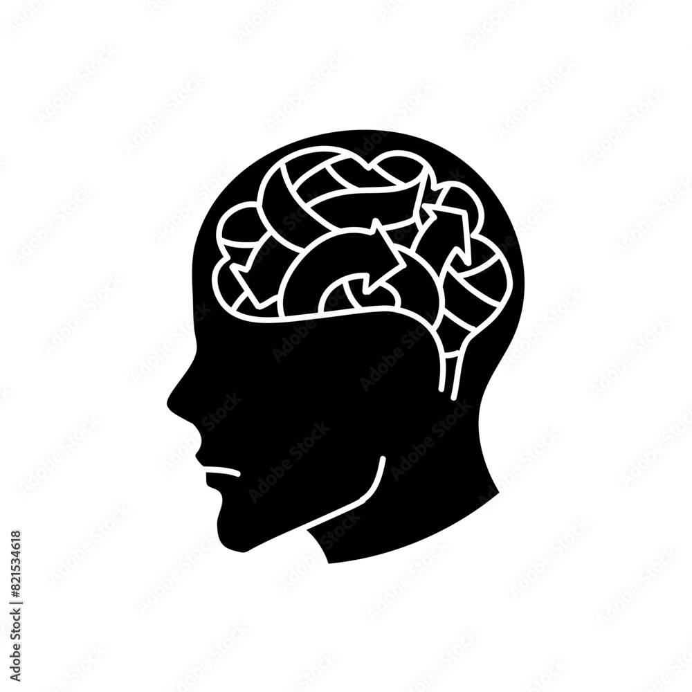 Mental health human brain black hand drawn icon Mental health human brain black hand drawn icon
