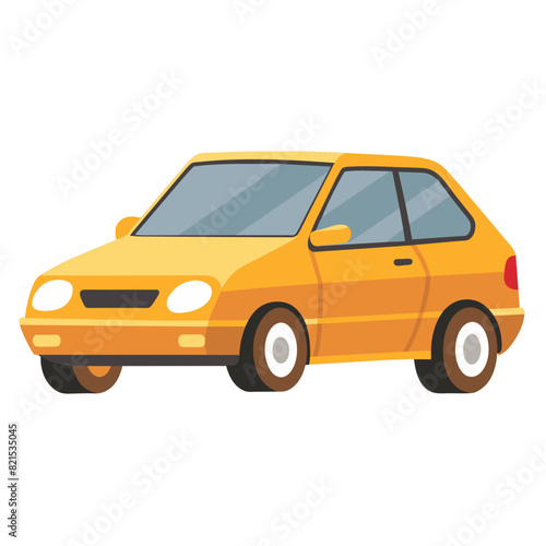 colorful vehicle illustration of hatchback car
