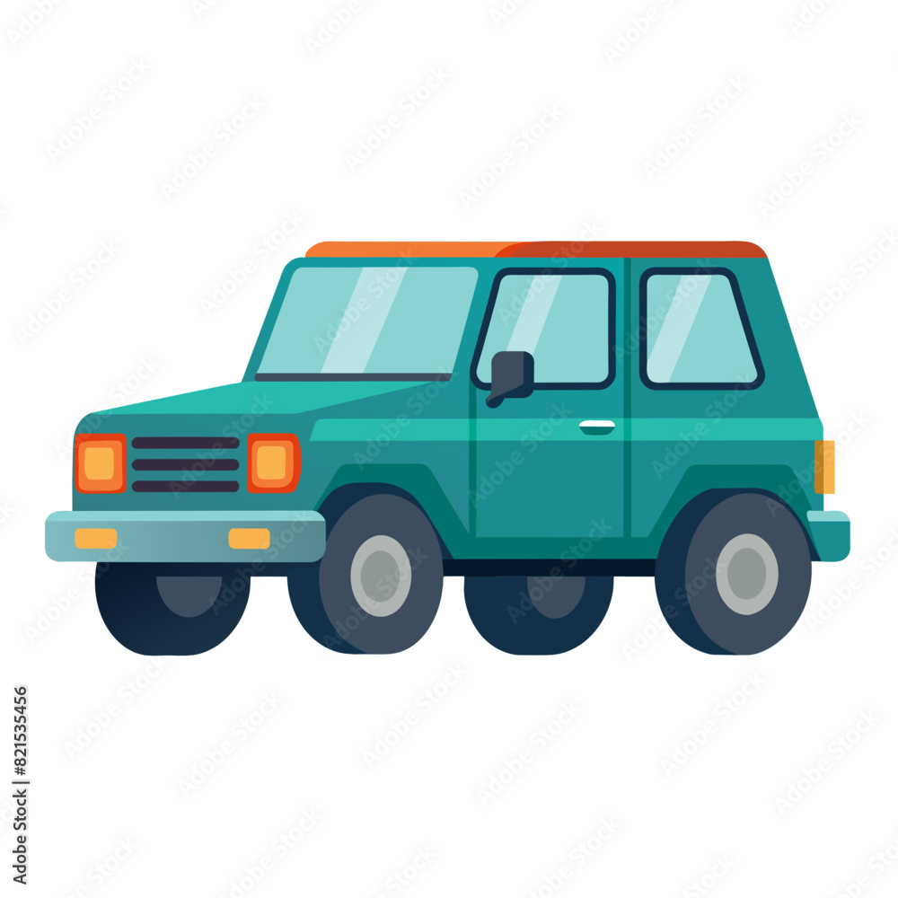 colorful vehicle illustration of suv car