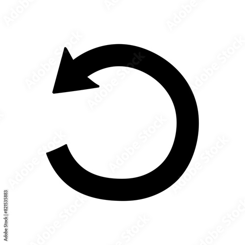 Counterclockwise rotating arrow black hand drawn icon