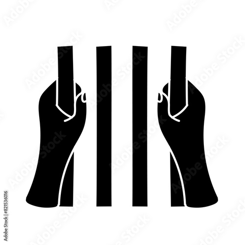 Jail bars black hand drawn icon