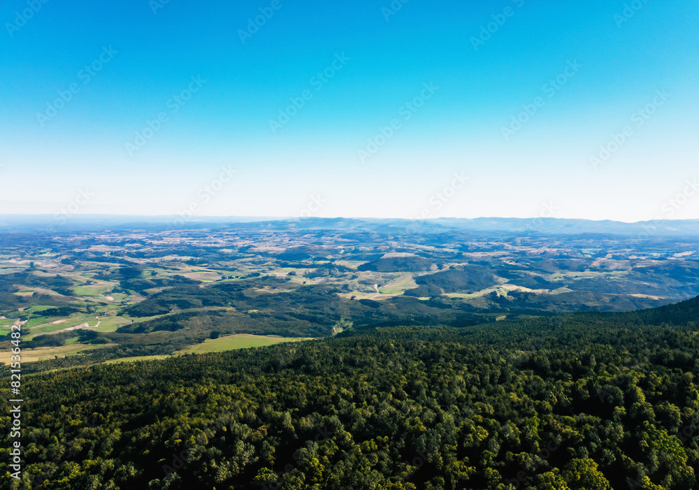 Overlooking majestic valleys from above.