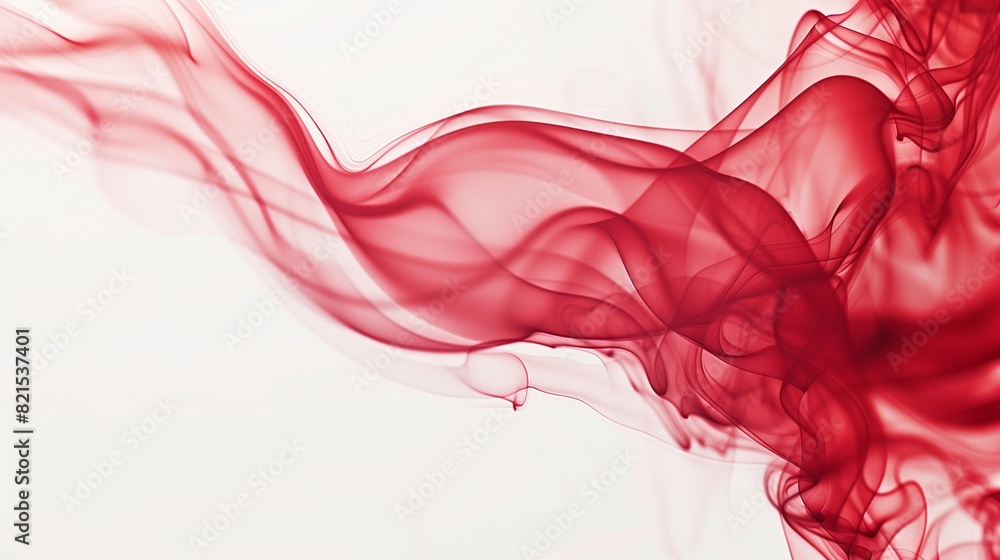 A stunning closeup of red smoke plumes rising and dispersing smoothly on a pure white background, with intricate details and fluid motion. A stunning closeup of red smoke plumes rising and dispersing smoothly on a pure white background, with intricate details and fluid motion.