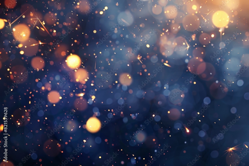 Silvester party New year background banner panorama long- sparklers and bokeh lights on dark blue night sky texture, with space for text with generative ai Silvester party New year background banner panorama long- sparklers and bokeh lights on dark blue night sky texture, with space for text with generative ai