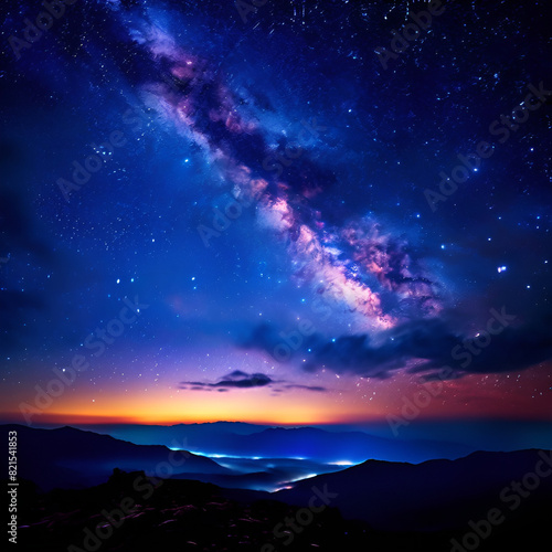 Galaxy over mountain range © jack