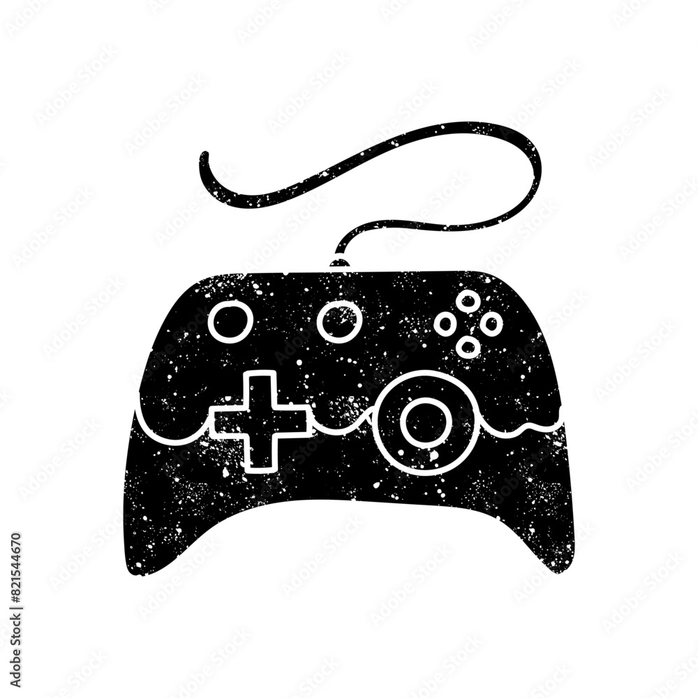 Game controller black hand drawn icon in grunge look Game controller black hand drawn icon in grunge look