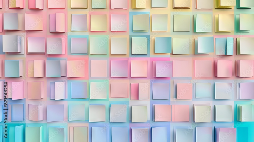This image features a 3D rendering of a grid of squares with varying pastel colors creating a visually pleasing pattern This image features a 3D rendering of a grid of squares with varying pastel colors creating a visually pleasing pattern
