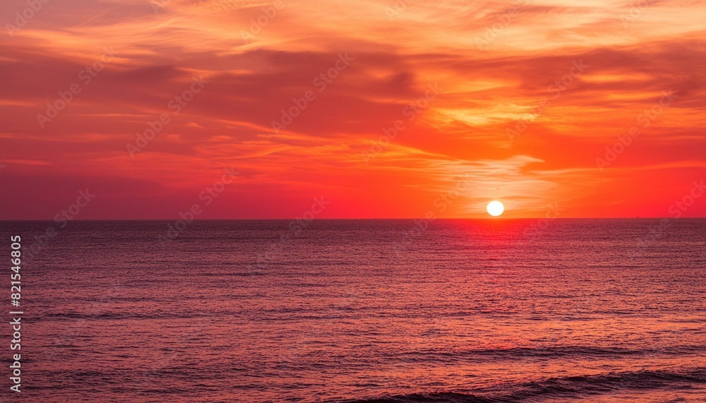 red sunset over the sea; beautiful colors and amazing sunsets