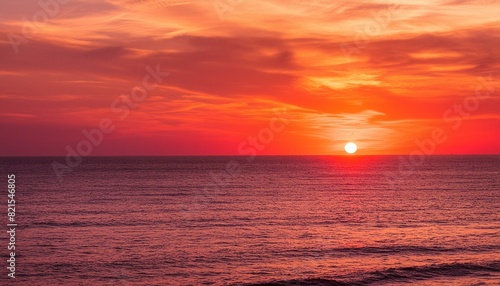 red sunset over the sea  beautiful colors and amazing sunsets