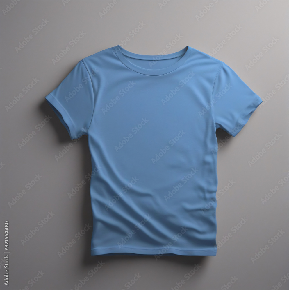 Blank light blue t-shirt mock up template, front view, isolated on plain gray background. for Presentation of t-shirt sweater tee designs for printing. Blank light blue t-shirt mock up template, front view, isolated on plain gray background. for Presentation of t-shirt sweater tee designs for printing.