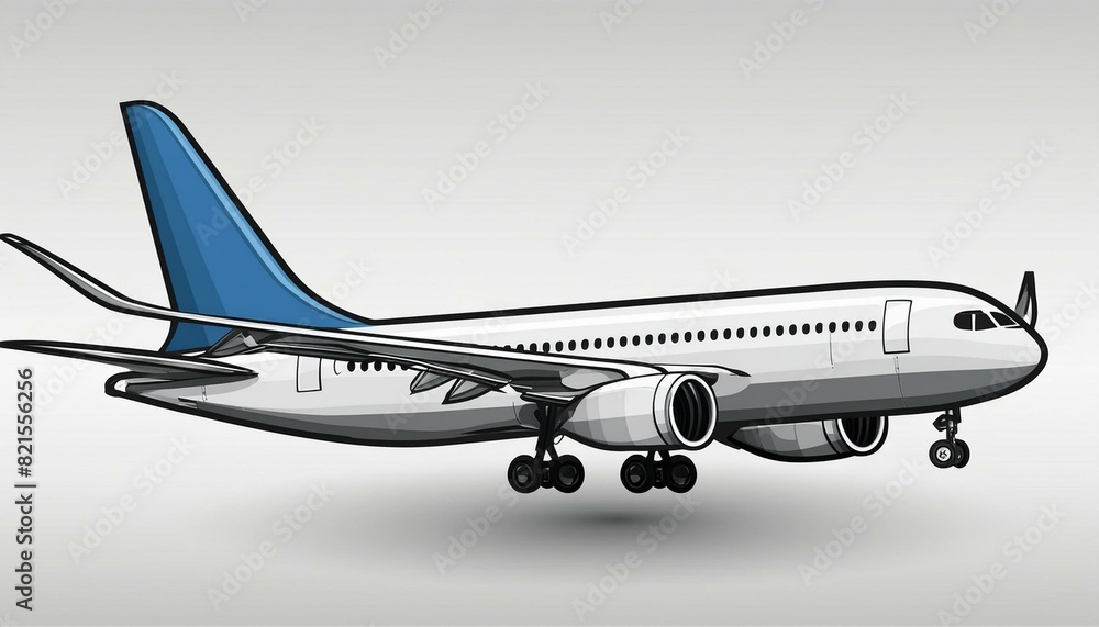 Obraz premium typical airplane isolated on background