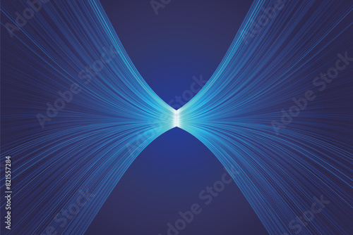 Blue curved lines collide Tech Tech poster vector background