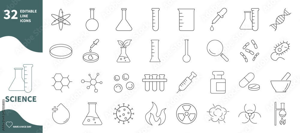 Science and experiment icons. Set of laboratory icons, test tubes, microorganisms, DNA,... Science and experiment icons. Set of laboratory icons, test tubes, microorganisms, DNA,...
