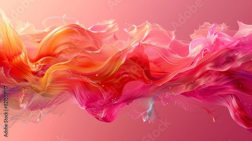 Abstract colorful background. Playful splashes of lemon yellow and coral pink dance across the surface, infusing the scene with a sense of joy and vitality, like a burst of laughter in a crowded room.
