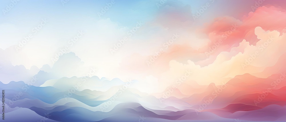 Dreamy watercolor landscape with soft pastel tones of blue, pink, and orange, creating a gentle and serene atmosphere perfect for backgrounds. Dreamy watercolor landscape with soft pastel tones of blue, pink, and orange, creating a gentle and serene atmosphere perfect for backgrounds.