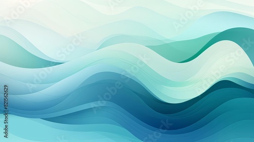 Wallpaper Mural Abstract blue and green gradient waves creating a calming and fluid design. Ideal for backgrounds, presentations, and artistic projects. Torontodigital.ca
